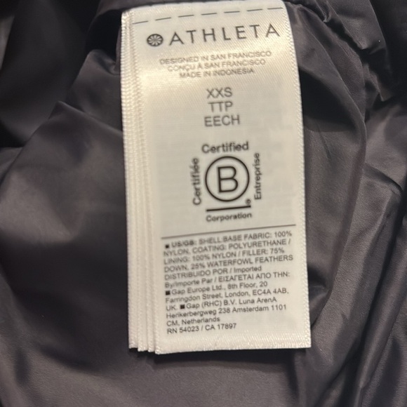 ATHLETA Downtown Metallic Bronze Down Puffer Vest Size XXS — BRONZE BEAUTY!!! - Picture 6 of 6